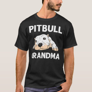 Camiseta Engraçado Pitbull Para Avó Mulheres Canino Cachorr