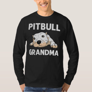 Camiseta Engraçado Pitbull Para Avó Mulheres Canino Cachorr