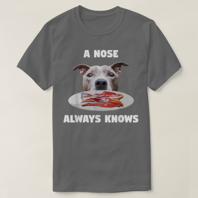 Camiseta Engraçado Pitbull Um Nariz Sempre Conhece Terrie,  (Frente do Design)