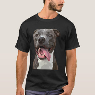 Camiseta Engraçado Pitbull Watercolor Cachorro Mãe Pai Dia