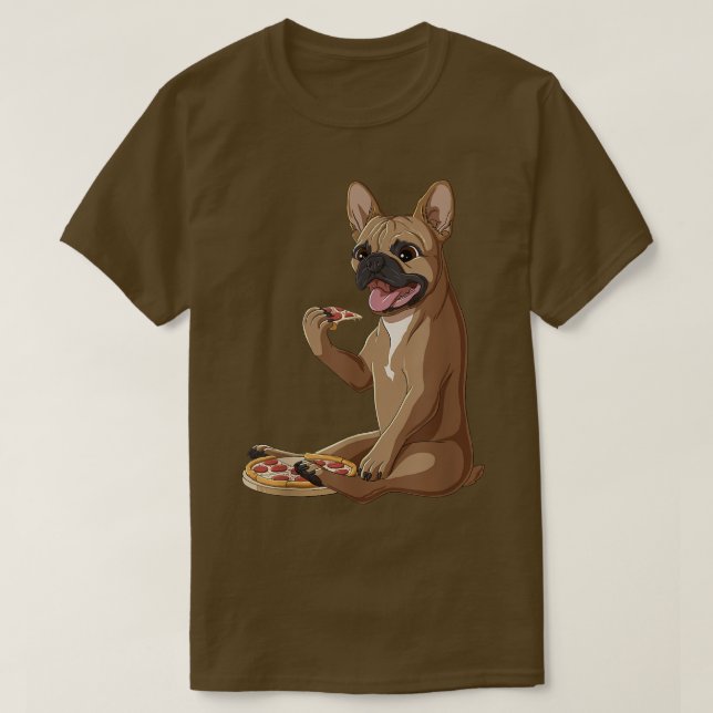 Camiseta Engraçado Pizza Cachorro Pizza Ao Ventilador Franc (Frente do Design)