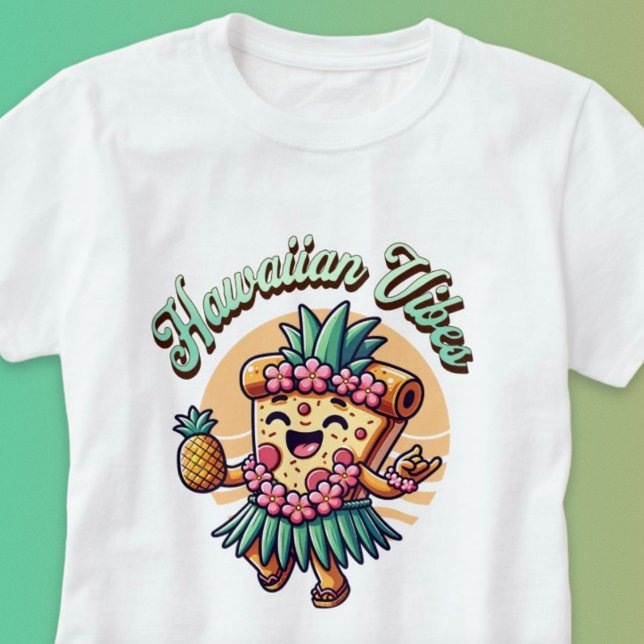 Camiseta Engraçado Pizza Havaiana Summer Beach Vibs Shirt (Funny Hawaiian Pizza Summer Beach Vibes Shirt)