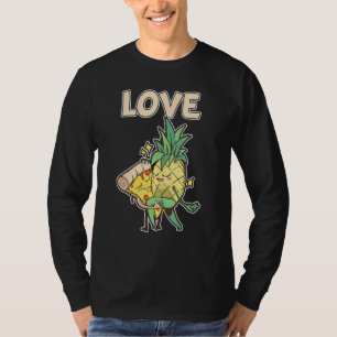 Camiseta Engraçado Pizza Hawaii Casal de Parceiro Pineapple