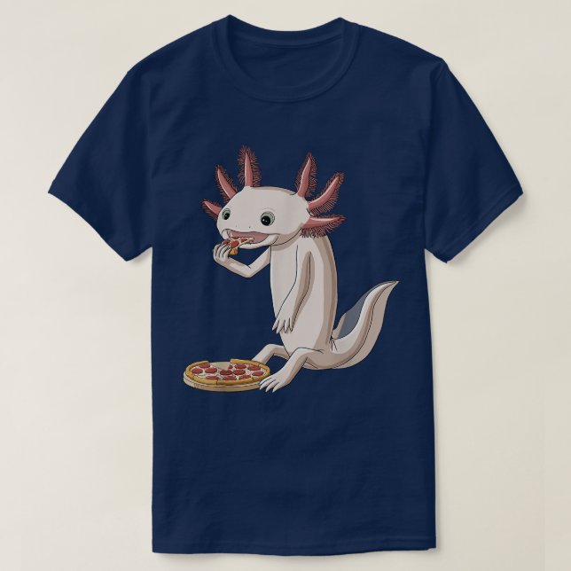 Camiseta Engraçado Pizza Lover Axolotl (Frente do Design)