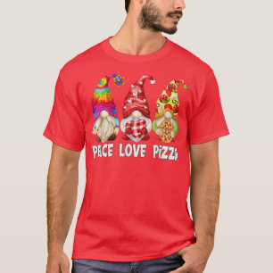Camiseta Engraçado Pizza Lover Hippie Gnomo Para Mulheres P