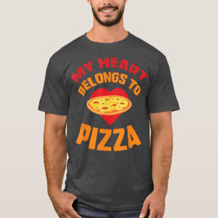 Camiseta Engraçado Pizza, Meu Coração Pertence À Pizza, Val
