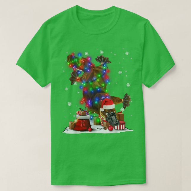 Camiseta Engraçado Plypus Tree Natal Luzes Xmas Pajama M (Frente do Design)