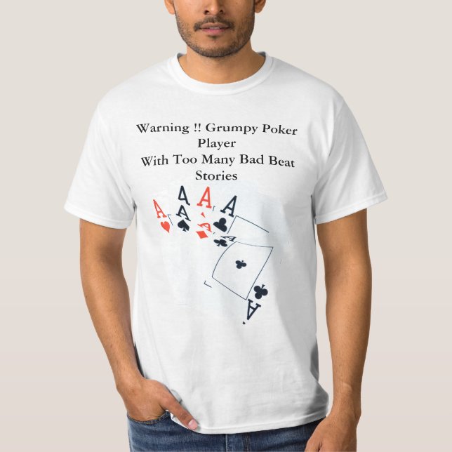 Camiseta Engraçado Poker Ruim Story, Mens Tshirt (Frente)
