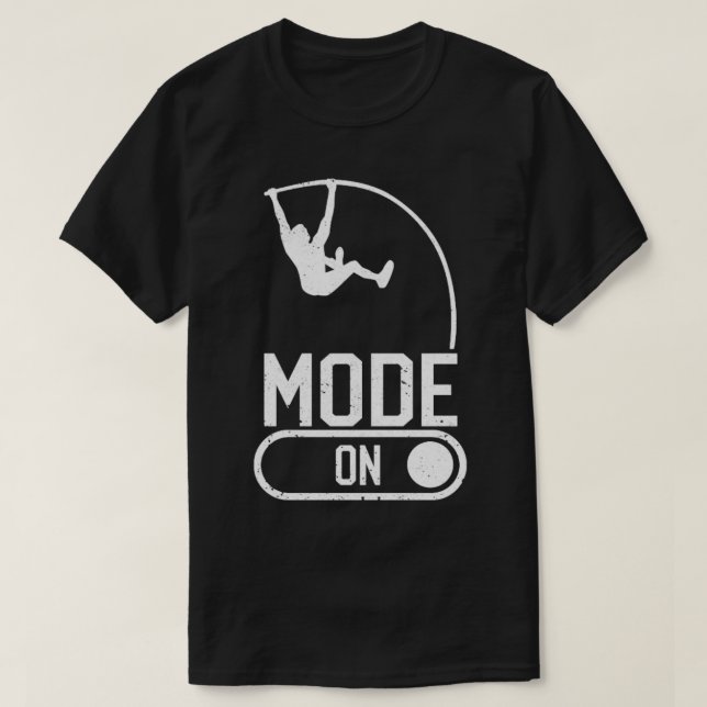 Camiseta Engraçado Pole Vault Funny no modo U (Frente do Design)