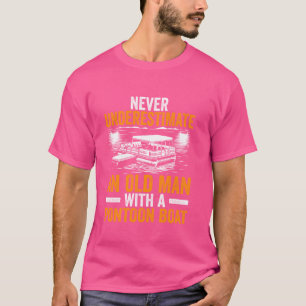 Camiseta Engraçado Pontoon Boat Art Para Avô Men Pontoon Bo