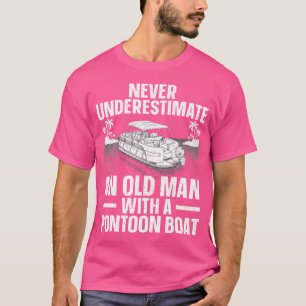 Camiseta Engraçado Pontoon Boat Art Para Avô Men Pontoon Bo
