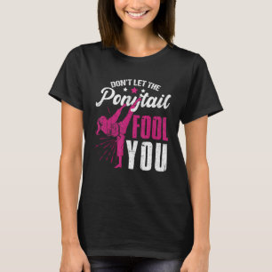 Camiseta Engraçado Ponytail Girl Karate Taekwondo Judo Kick