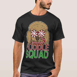 Camiseta Engraçado Poodle Squad Cachorro de Natal melhores