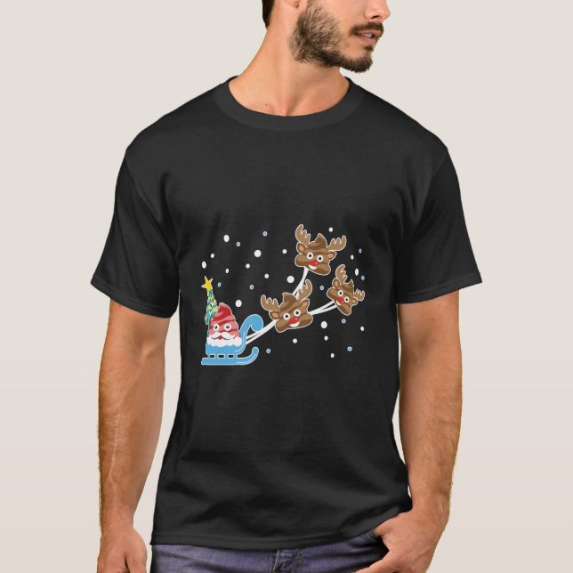 Camiseta Engraçado Poop Emoji Para O Natal (Frente)