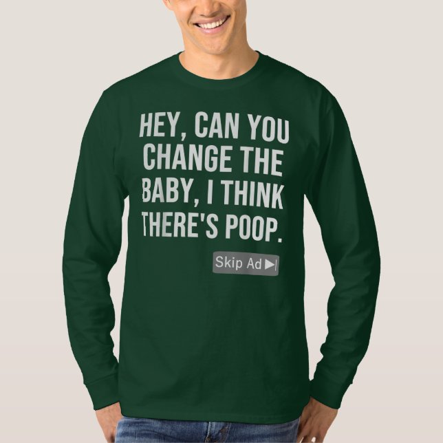 Camiseta Engraçado Poop Memória Pai Dia de os pais Skip Ad (Frente)