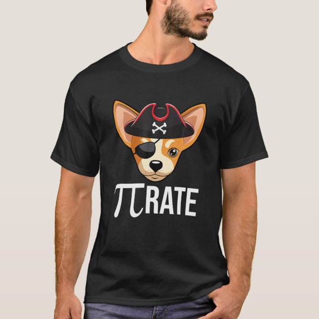 Camiseta Engraçado Porco Chihuahua Feliz Dia Pi 3.14 Matemá (Frente)