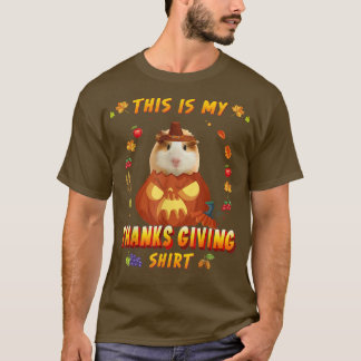 Camiseta Engraçado Porco De Guiné No Outono De Pumpkin Este