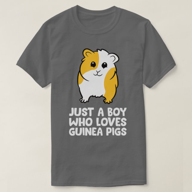 Camiseta Engraçado Porco, só um garoto que ama porcos guine (Frente do Design)