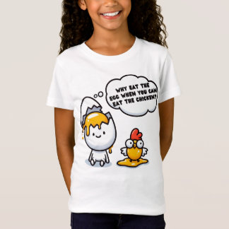 CAMISETA ENGRAÇADO" PORQUE COMER O OVO QUANDO PODE A GALINH