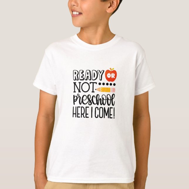 Camiseta Engraçado pré-escola de volta à prenda escolar (Frente)