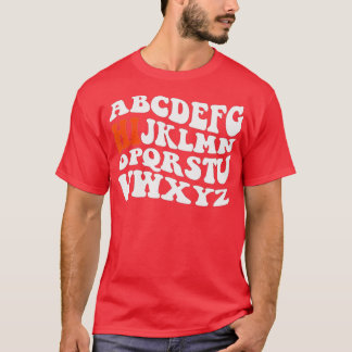 Camiseta Engraçado Pré K Jardim De Infância Oi Alfabet De V