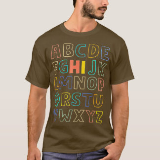 Camiseta Engraçado Pré K Jardim De Infância Oi Alfabet De V