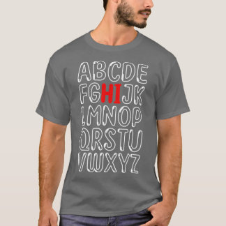 Camiseta Engraçado Pré K Jardim De Infância Oi Alfabet De V