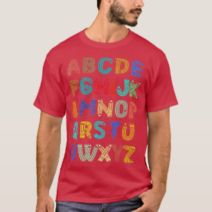 Camiseta Engraçado Pré K Jardim De Infância Oi Alfabet De V