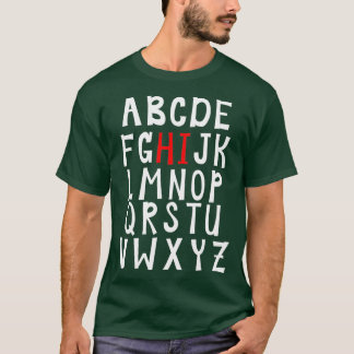 Camiseta Engraçado Pré K Jardim De Infância Oi Alfabet De V
