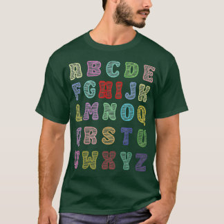 Camiseta Engraçado Pré K Jardim De Infância Oi Alfabet De V