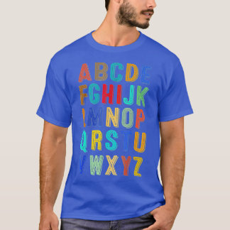 Camiseta Engraçado Pré K Jardim De Infância Oi Alfabet De V