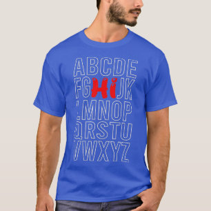 Camiseta Engraçado Pré K Jardim De Infância Oi Alfabet De V