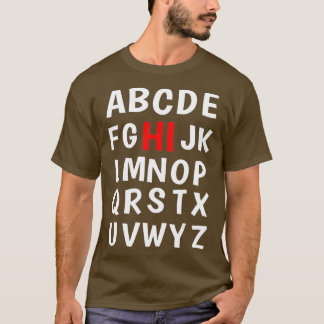 Camiseta Engraçado Pré K Jardim De Infância Oi Alfabet De V