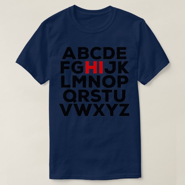 Camiseta Engraçado Pré K Jardim De Infância Oi Alfabet De V (Frente do Design)