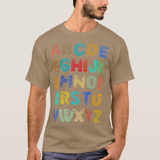 Camiseta Engraçado Pré K Jardim De Infância Oi Alfabet De V