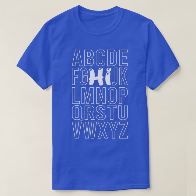Camiseta Engraçado Pré K Jardim De Infância Oi Alfabet De V (Frente do Design)