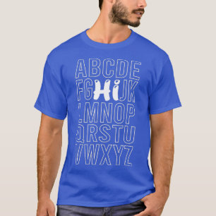 Camiseta Engraçado Pré K Jardim De Infância Oi Alfabet De V