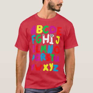 Camiseta Engraçado Pré K Jardim De Infância Oi Alfabet De V