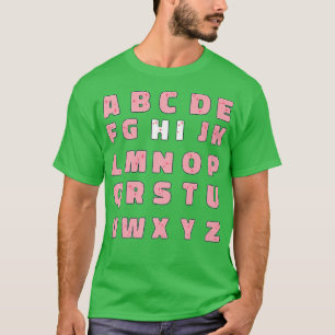 Camiseta Engraçado Pré K Jardim De Infância Oi Alfabet De V