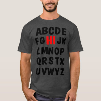 Camiseta Engraçado Pré K Jardim De Infância Oi Alfabet De V