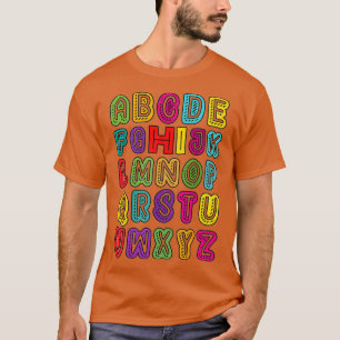 Camiseta Engraçado Pré K Jardim De Infância Oi Alfabet De V