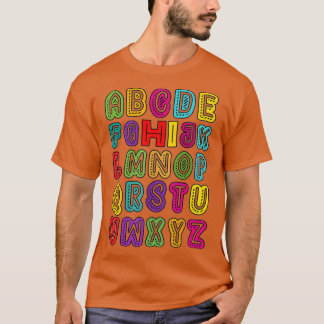 Camiseta Engraçado Pré K Jardim De Infância Oi Alfabet De V