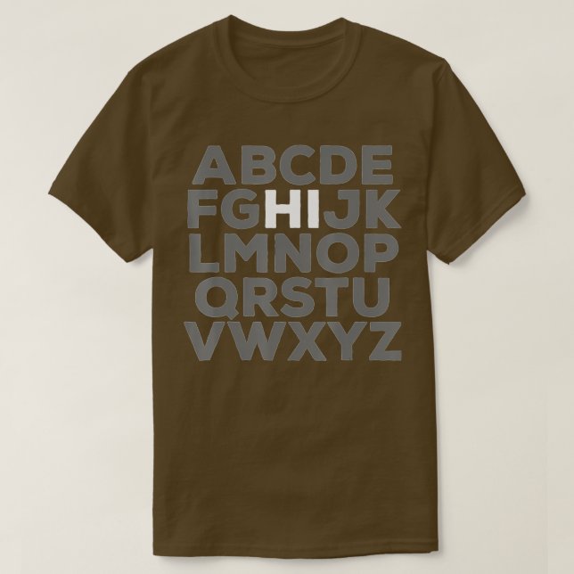 Camiseta Engraçado Pré K Jardim De Infância Oi Alfabet De V (Frente do Design)