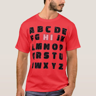 Camiseta Engraçado Pré K Jardim De Infância Oi Alfabet De V