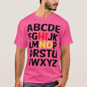 Camiseta Engraçado Pré K Jardim De Infância Oi Alfabet De V