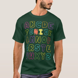 Camiseta Engraçado Pré K Jardim De Infância Oi Alfabet De V
