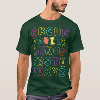 Camiseta Engraçado Pré K Jardim De Infância Oi Alfabet De V