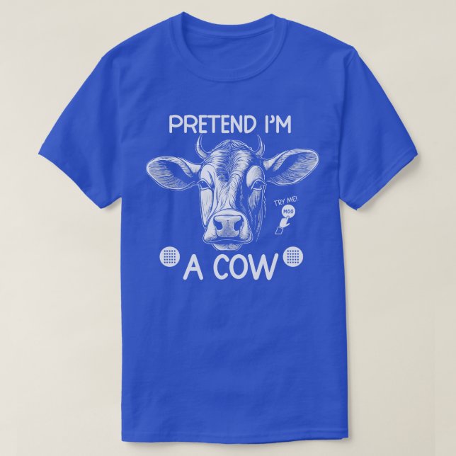 Camiseta Engraçado, prefiro uma vaca com bugigangas de botã (Frente do Design)