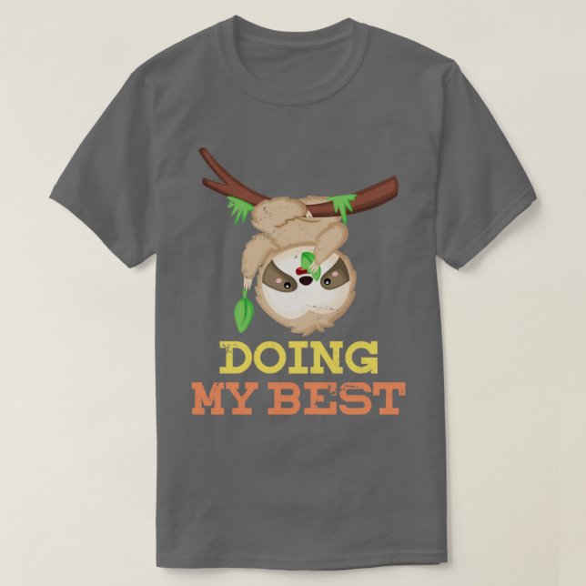 Camiseta Engraçado Preguiçoso Dando Sloth (Frente do Design)