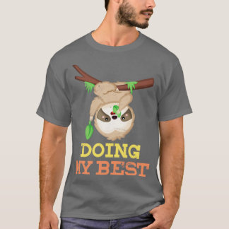 Camiseta Engraçado Preguiçoso Dando Sloth